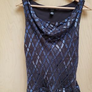 Alfani Silk and Velvet Burnout Blouse